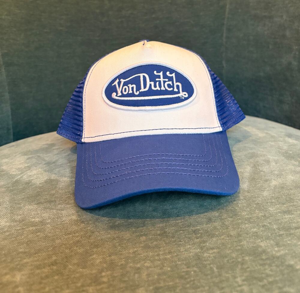 Von Dutch Blue & White Trucker Hat - NWT Snapback